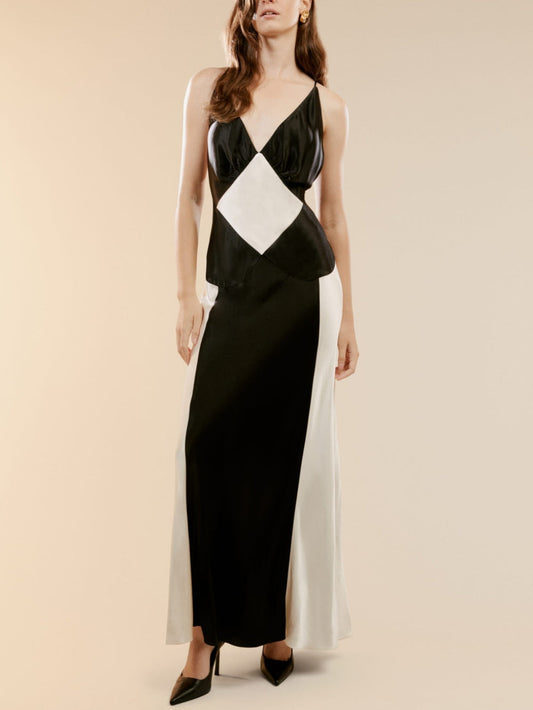 IVANA | Robe Maxi Noir et Blanc