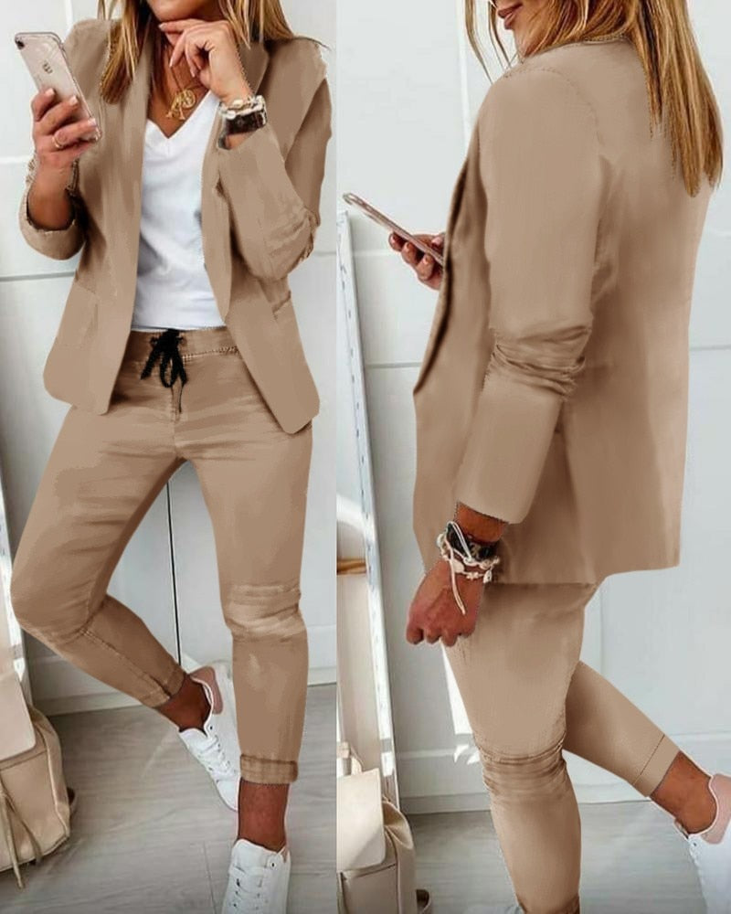 Morgane️ -Ensemble blazer et pantalon pour femmes