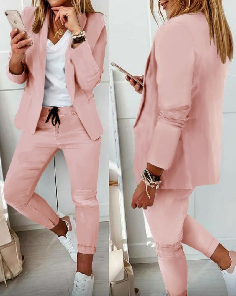 Morgane️ -Ensemble blazer et pantalon pour femmes