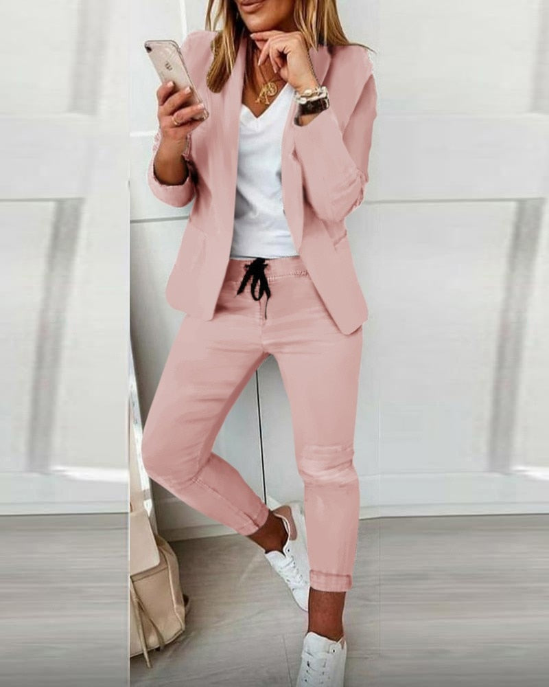 Morgane️ -Ensemble blazer et pantalon pour femmes