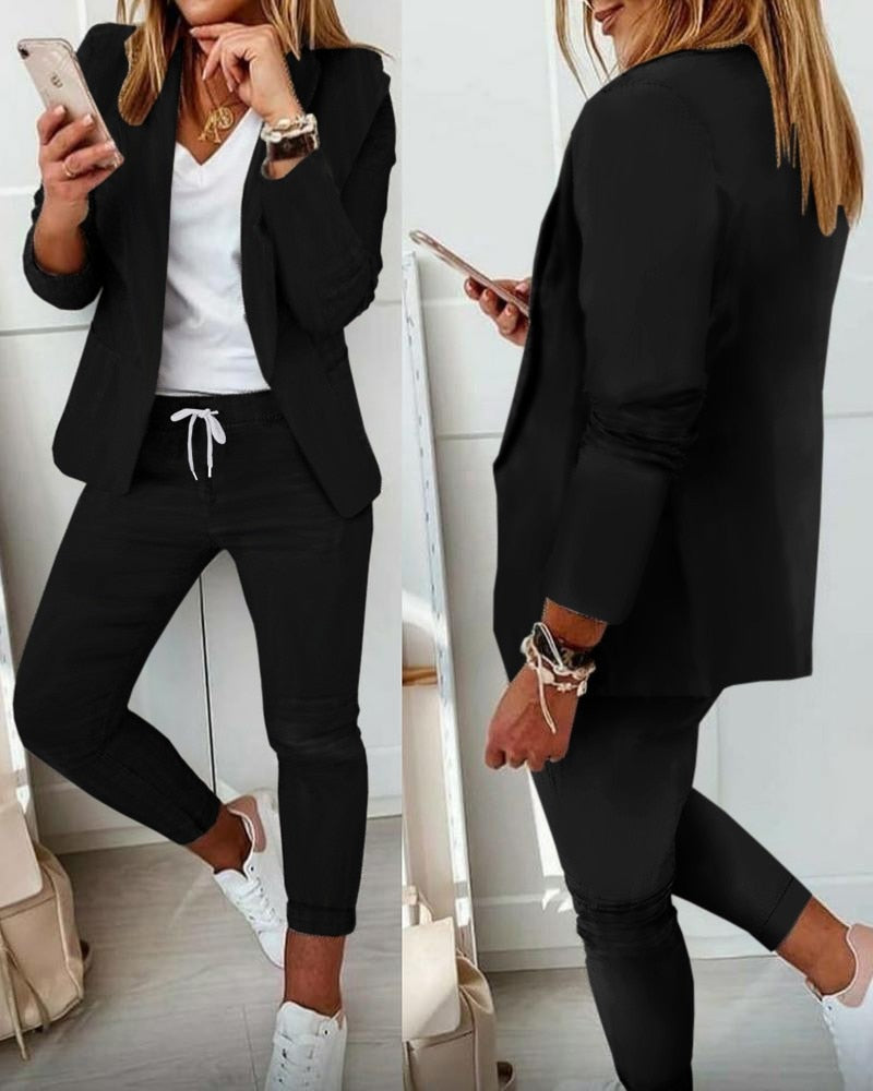 Morgane️ -Ensemble blazer et pantalon pour femmes